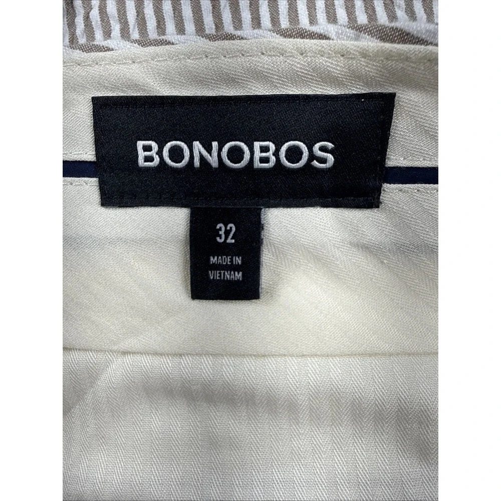 Bonobos Nova Fides Italy Seersucker Suit Beige Striped 40S Blazer 32x27 Pants